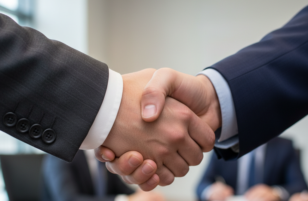 Handshake agreement for budget real estate Dubai property